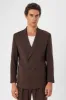 Brown Double Breasted Men's Blazer Jacket with Bag Pocket - Wessi sold by Wessi