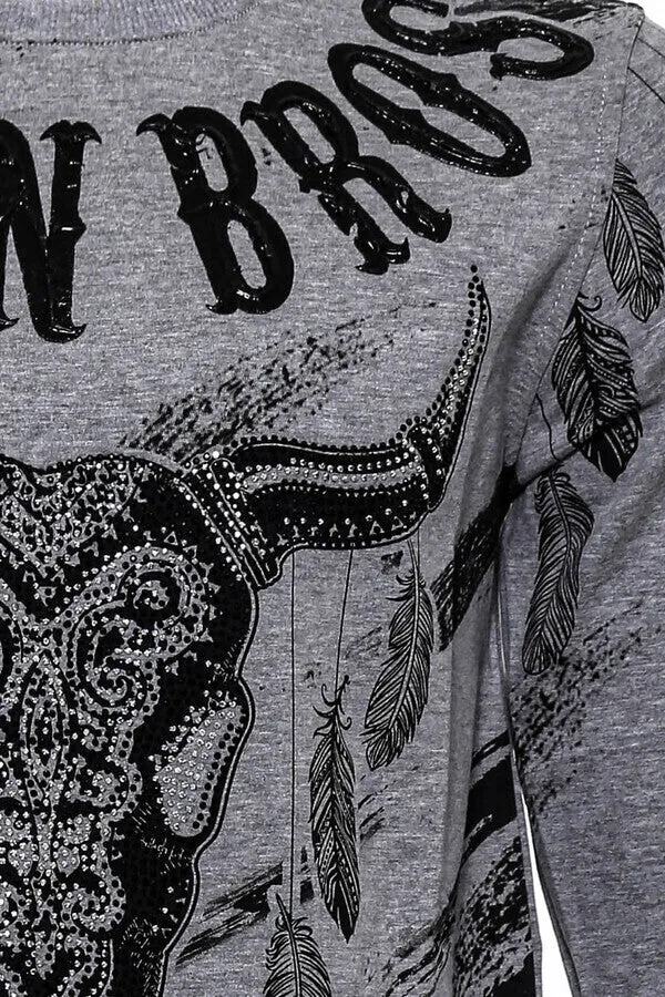 Grey Patterned Slim Fit Sweatshirt - Wessi sold by Wessi product image thumbnail 2