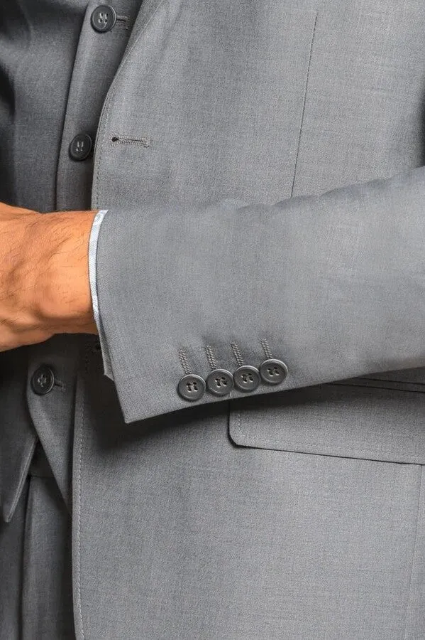 Grey Slim Fit Men's Suit with Vest | Wessi sold by Wessi product image thumbnail 5