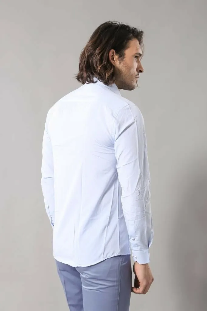 Blue Patterned Slim Fit Shirt - Wessi sold by Wessi product image thumbnail 4