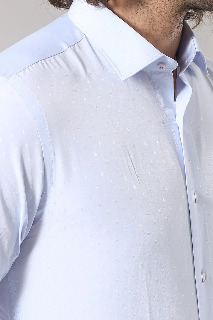 Blue Patterned Slim Fit Shirt - Wessi sold by Wessi product image thumbnail 3