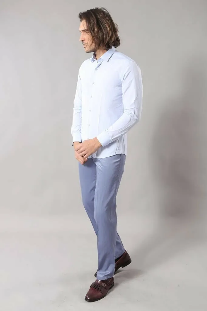Blue Patterned Slim Fit Shirt - Wessi sold by Wessi product image thumbnail 2