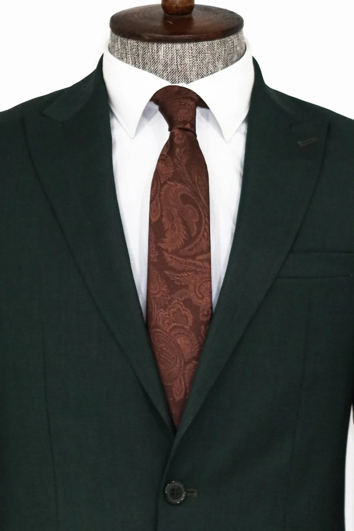 2 Piece Patterned Slim Fit Dark Green Men Suit - Wessi sold by Wessi product image thumbnail 2