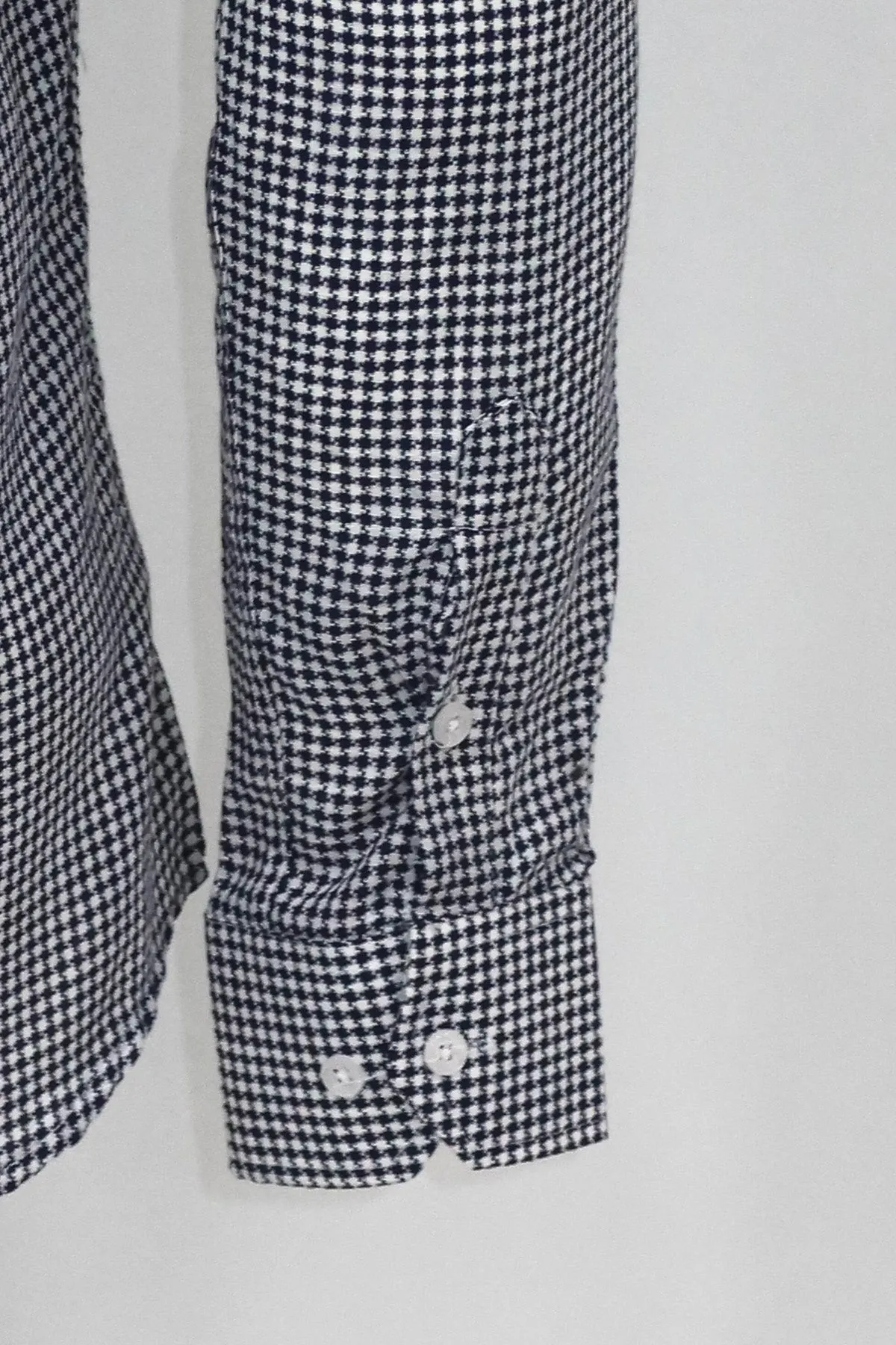Houndstooth Pattern Navy Blue Men Shirt - Wessi sold by Wessi product image thumbnail 4
