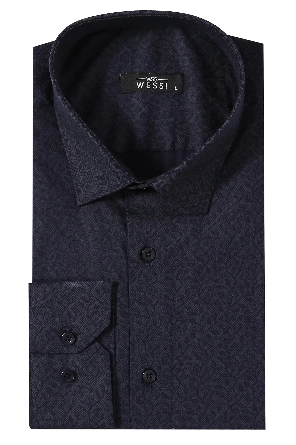 Patterned Navy Blue Men's Shirt | Wessi sold by Wessi product image thumbnail 5