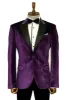 Velvet Slim Fit Single Button Purple Men Party Blazer sold by Wessi