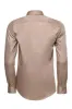 Cotton Satin Plain Long Sleeves Slim Fit Beige Men Shirt - Wessi sold by Wessi