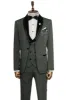 3 Piece Trim Detailed Self-Patterned Velvet Shawl Collar Khaki Men's Tuxedo - Wessi sold by Wessi