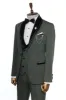 3 Piece Trim Detailed Self-Patterned Velvet Shawl Collar Khaki Men's Tuxedo - Wessi sold by Wessi