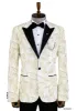 Glittery Slim Fit White Men Wedding Groom Tuxedo Jacket - Wessi sold by Wessi