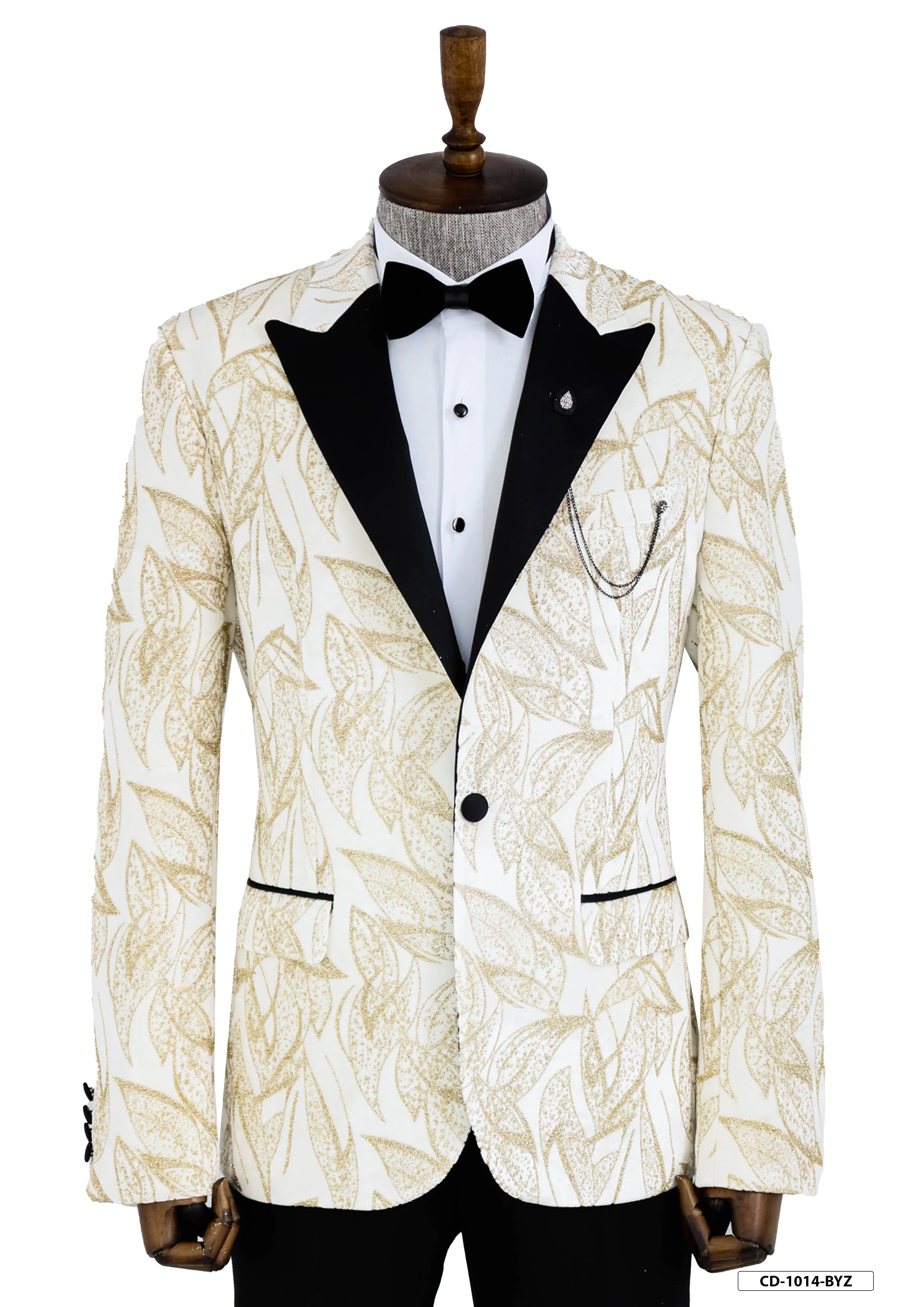 Glittery Slim Fit White Men Wedding Groom Tuxedo Jacket - Wessi sold by Wessi product image thumbnail 3