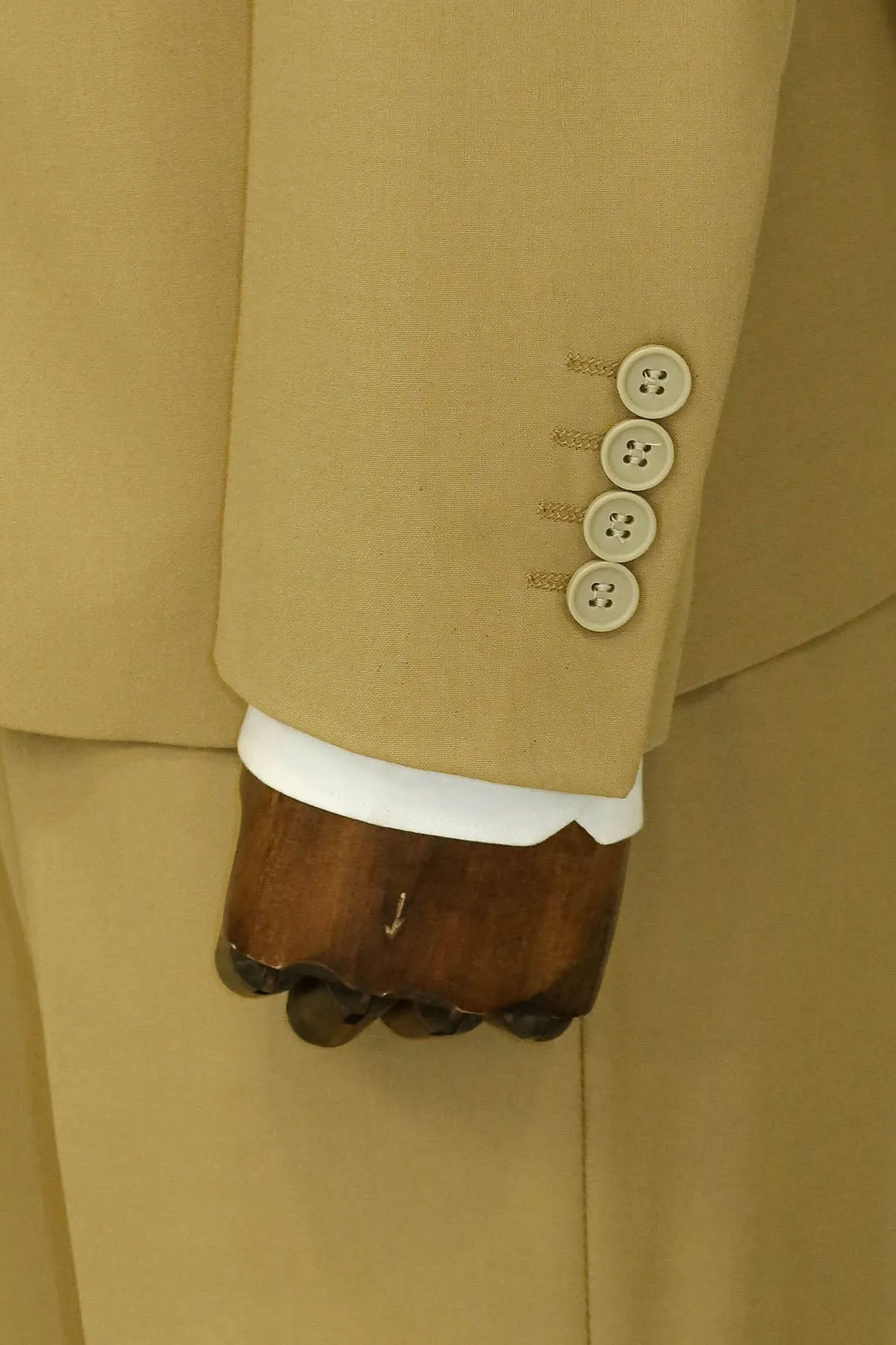 Tan Men's Plain Suit with Vest - Wessi sold by Wessi product image thumbnail 5