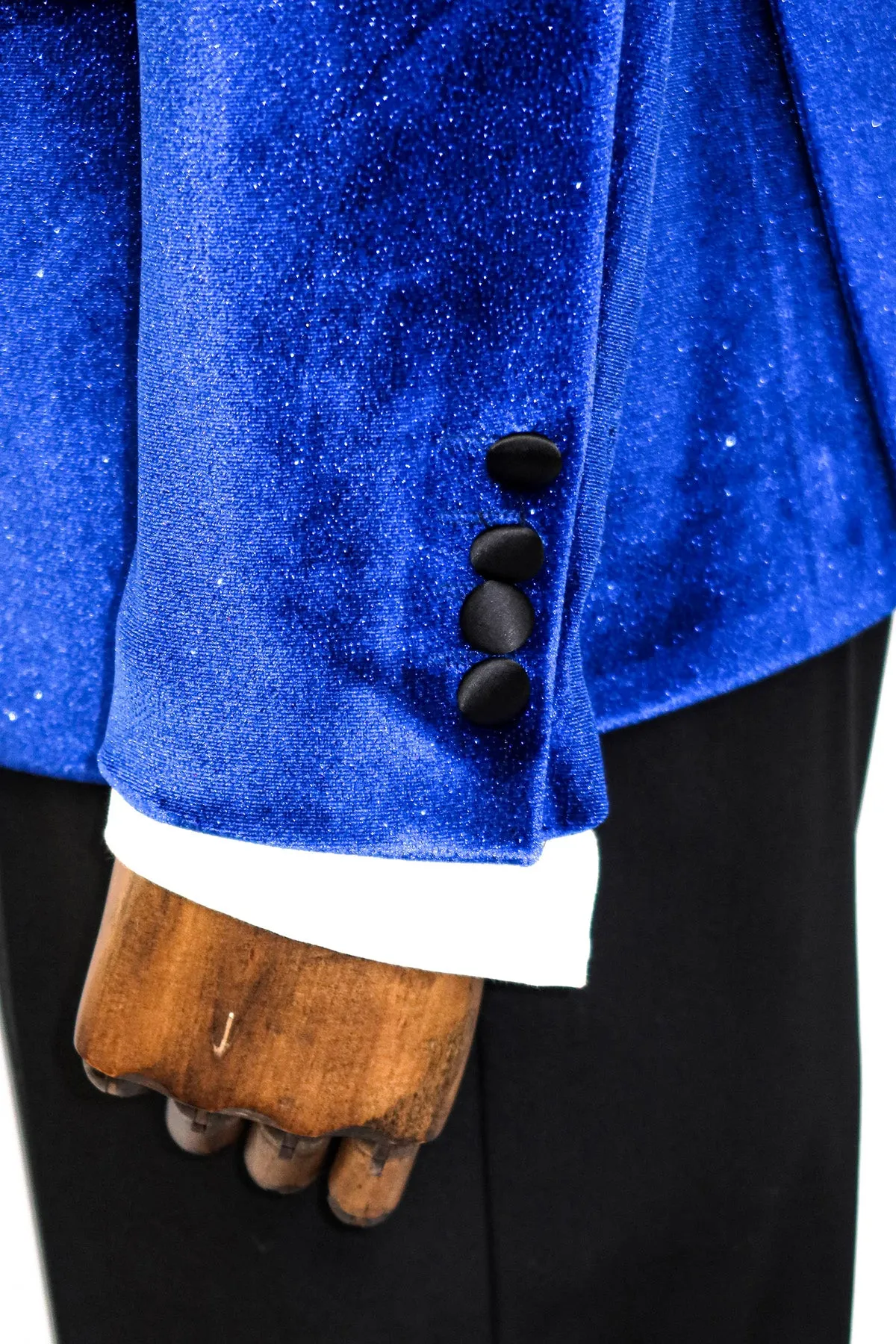 Sparkle Slim Fit Velvet Bast Blue Men Dinner Tuxedo Jacket - Wessi sold by Wessi product image thumbnail 3