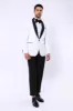 Slim Fit Shawl Lapel White Men Shiny Blazer - Wessi sold by Wessi