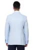Patterned Slim-Fit Sky Blue Blazer - Wessi sold by Wessi