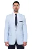 Patterned Slim-Fit Sky Blue Blazer - Wessi sold by Wessi