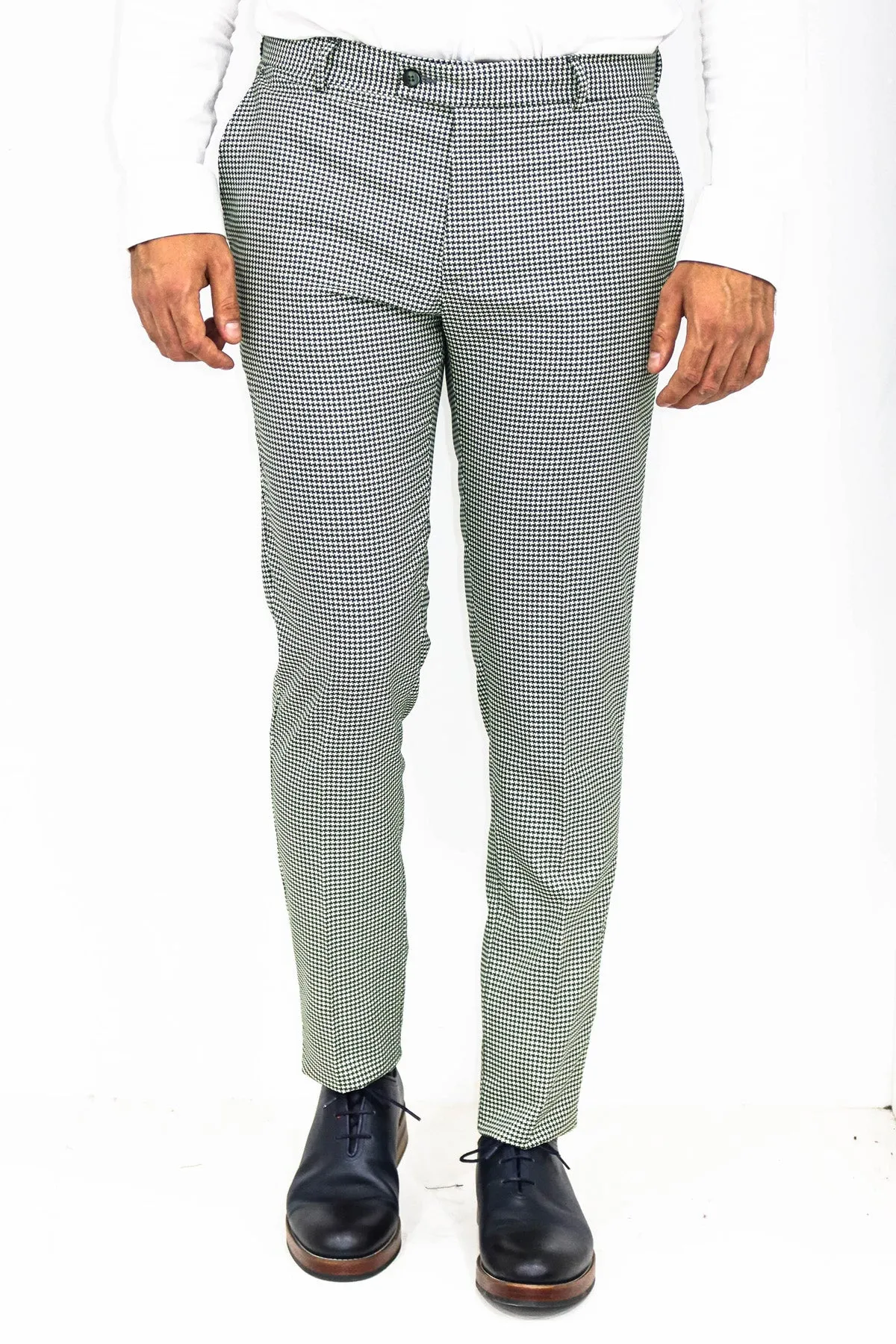 Houndstooth Patterned Light Green Men Pants - Wessi sold by Wessi product image thumbnail 3
