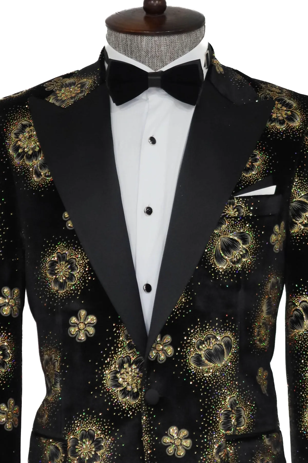 Black Patterned Over Black Men Prom Blazer - Wessi sold by Wessi product image thumbnail 2