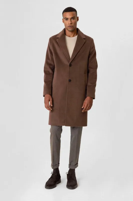 Brown Textured Men's Coat - Wessi sold by Wessi