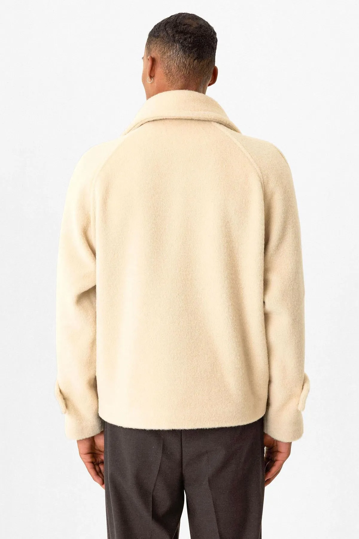 Beige Double-Breasted Crop Fit Men's Jacket - Wessi sold by Wessi product image thumbnail 5