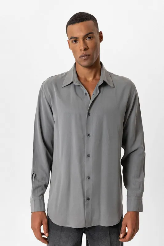 Gray Technical Tencel Fabric Men's Shirt - Wessi sold by Wessi
