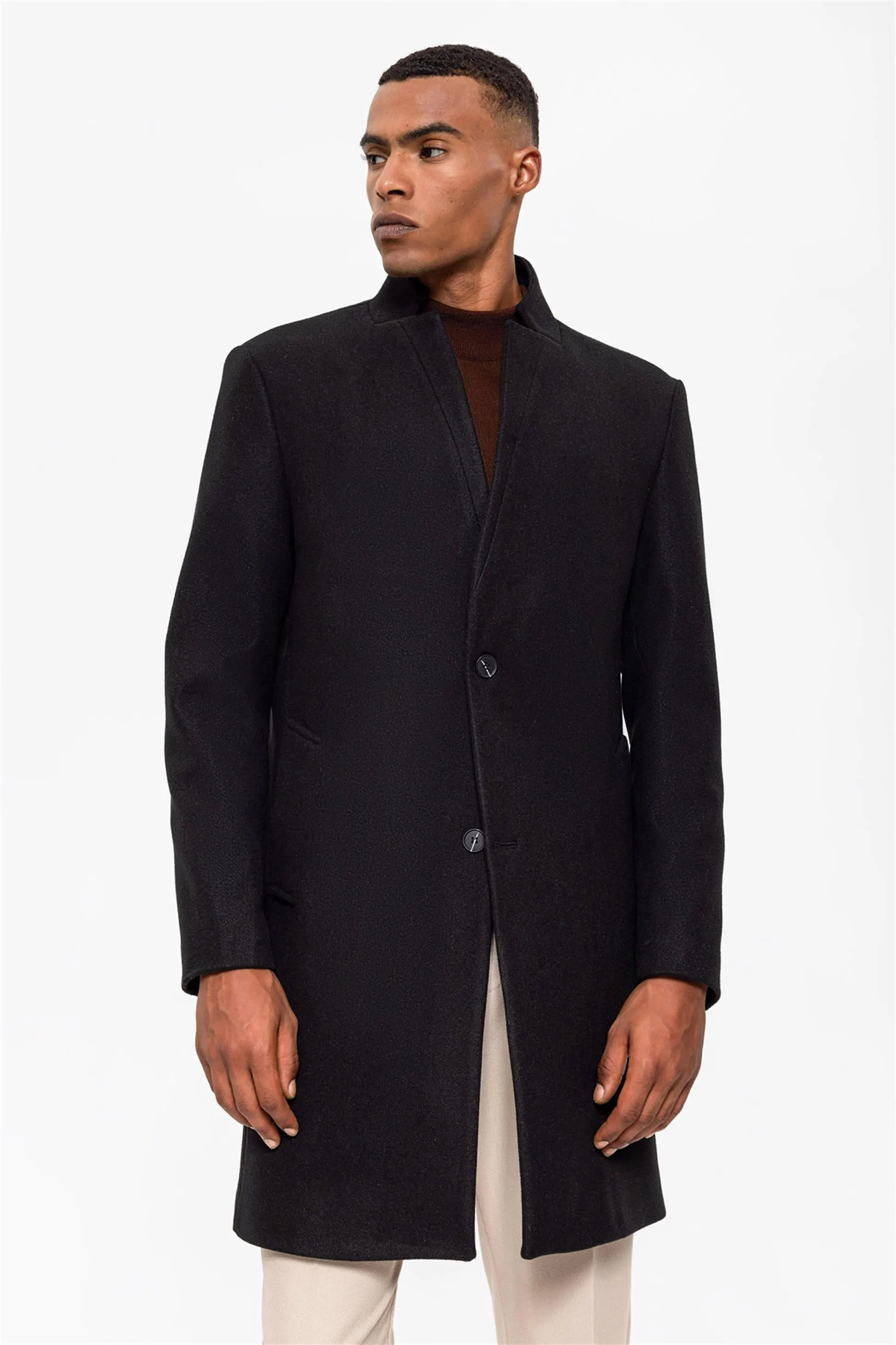 Black Judge Collar Men's Coat - Wessi sold by Wessi