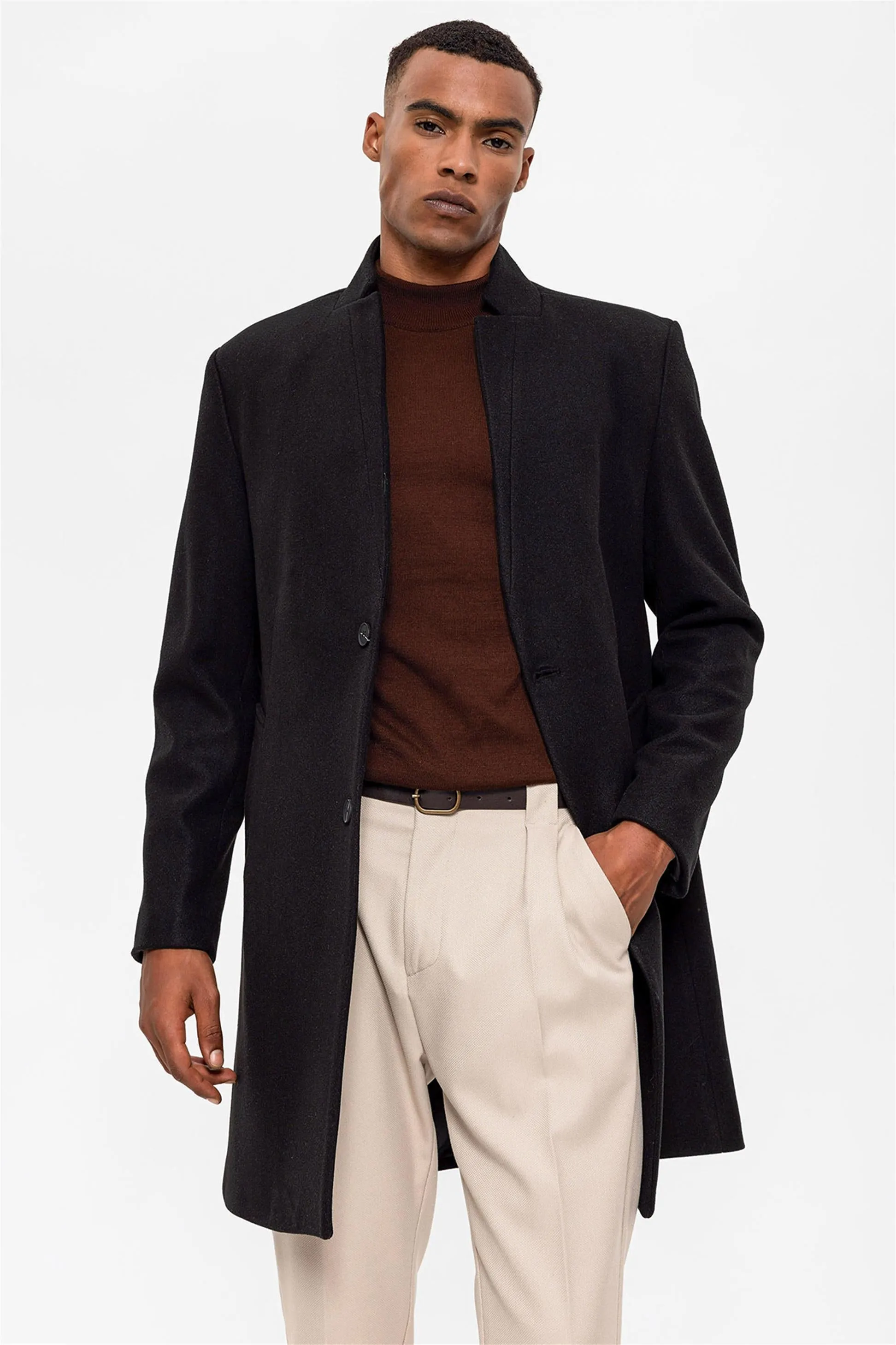 Black Judge Collar Men's Coat - Wessi sold by Wessi product image thumbnail 3