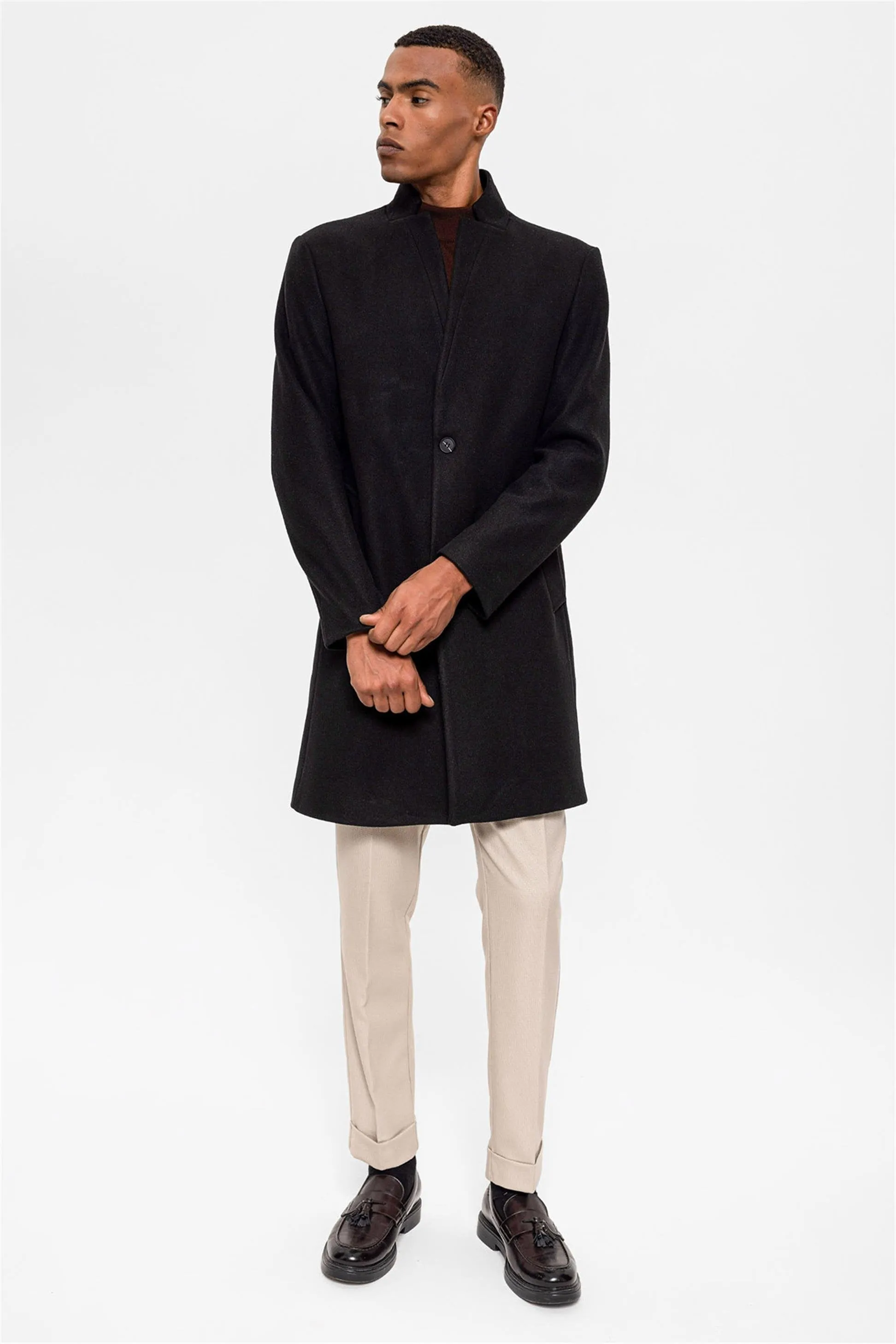 Black Judge Collar Men's Coat - Wessi sold by Wessi product image thumbnail 4