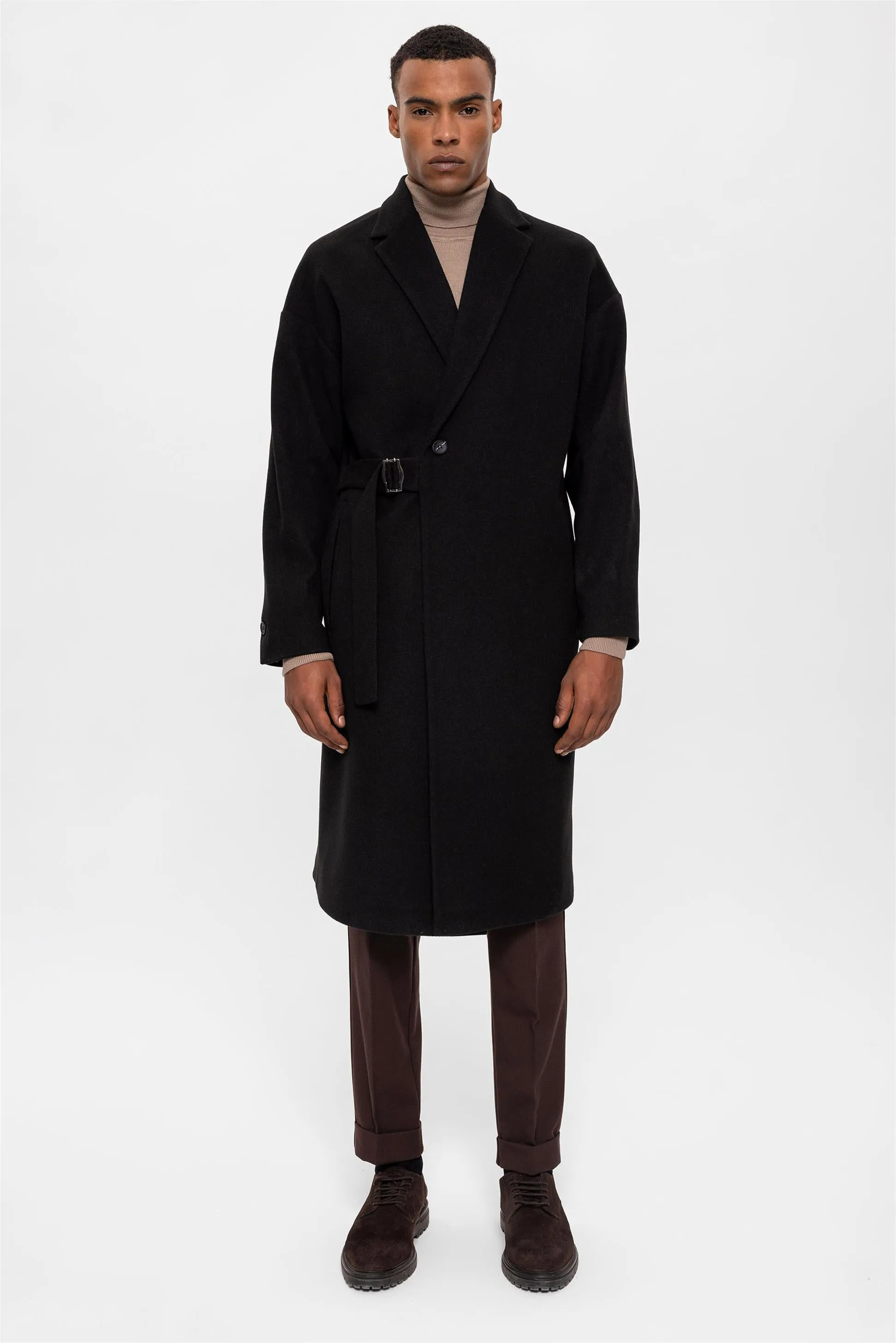 Belted Oversize Men's Coat - Wessi sold by Wessi product image thumbnail 3