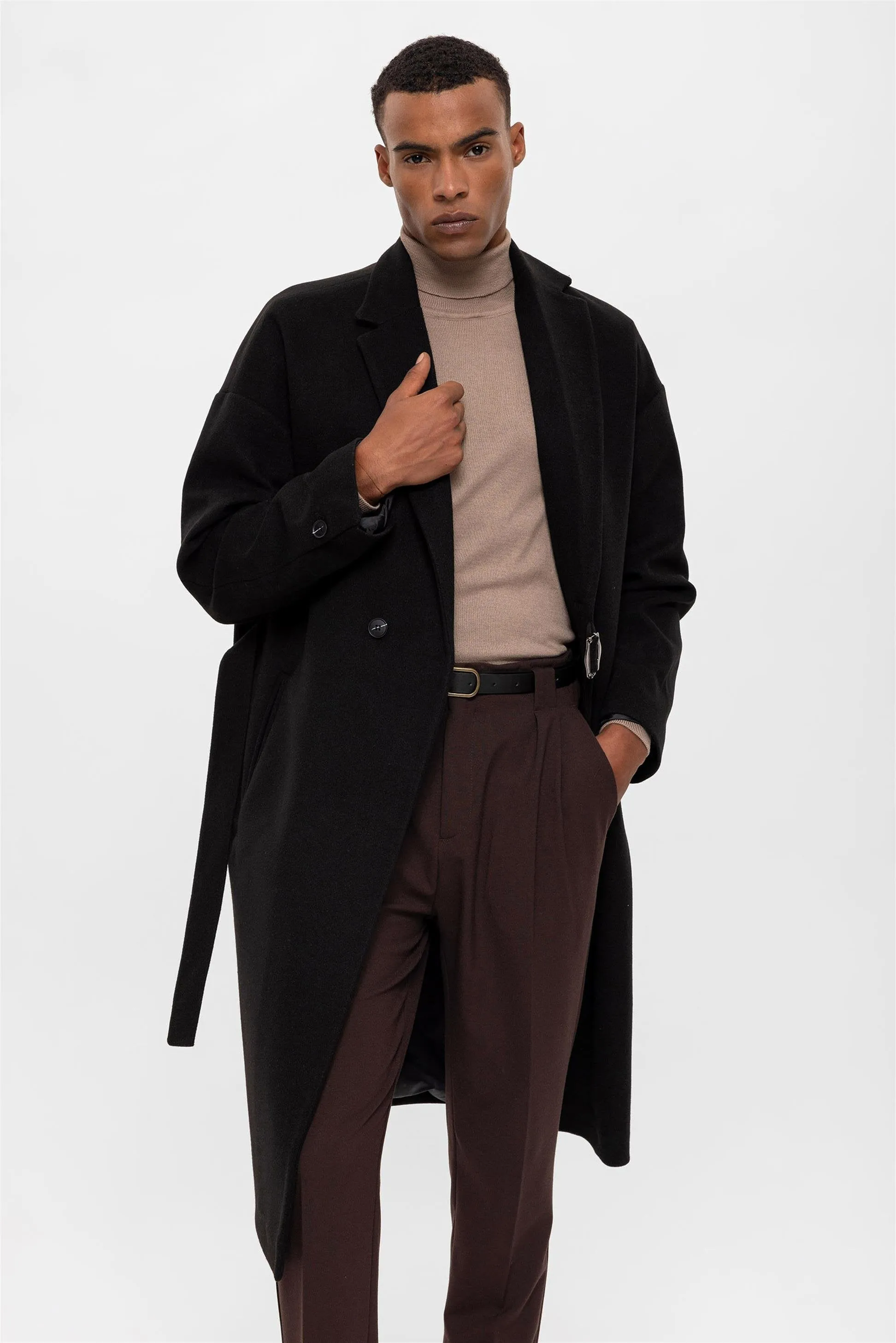 Belted Oversize Men's Coat - Wessi sold by Wessi product image thumbnail 2