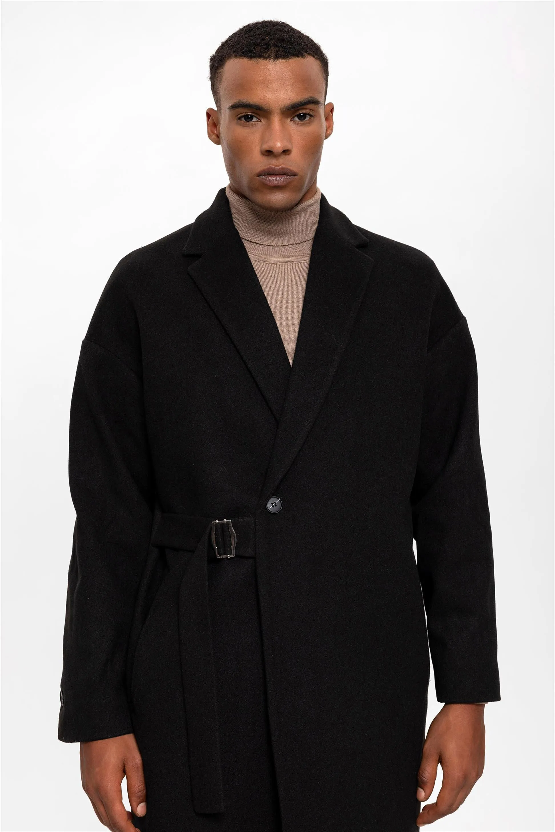 Belted Oversize Men's Coat - Wessi sold by Wessi product image thumbnail 5