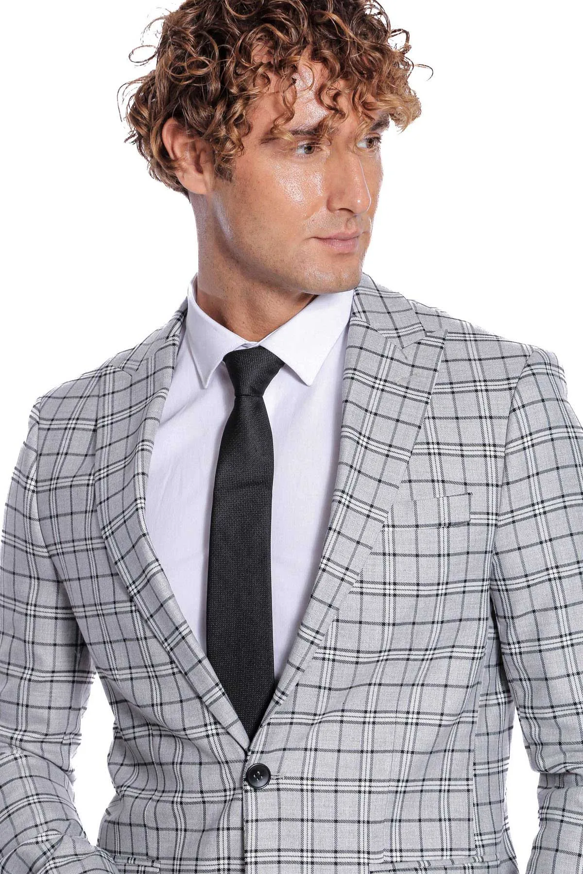 Checked Brown Men Blazer - Wessi sold by Wessi product image thumbnail 2