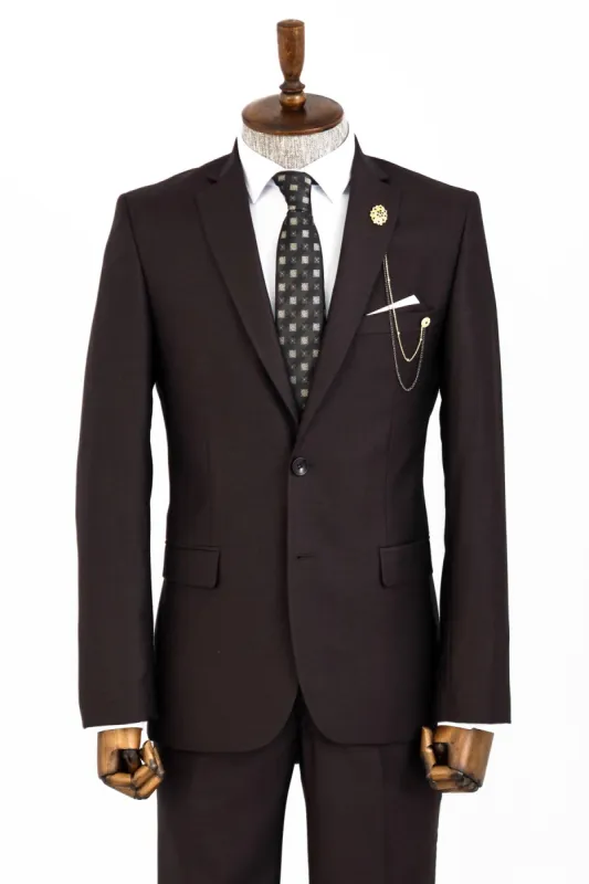 2 Buttons 2 Piece Brown Men Suit - Wessi sold by Wessi