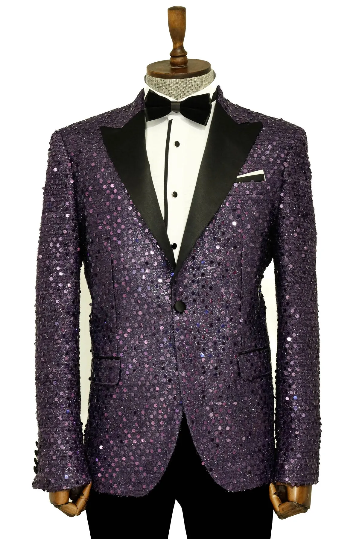 Glitter Pattern Purple Men Prom Blazer - Wessi sold by Wessi product image thumbnail 3