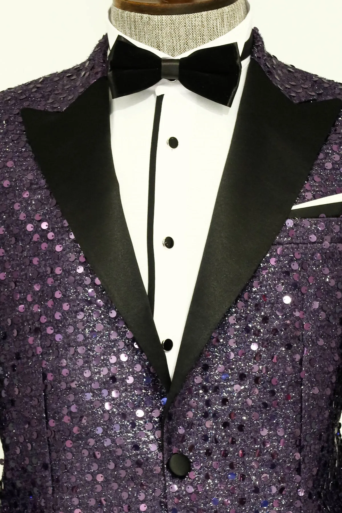Glitter Pattern Purple Men Prom Blazer - Wessi sold by Wessi product image thumbnail 2