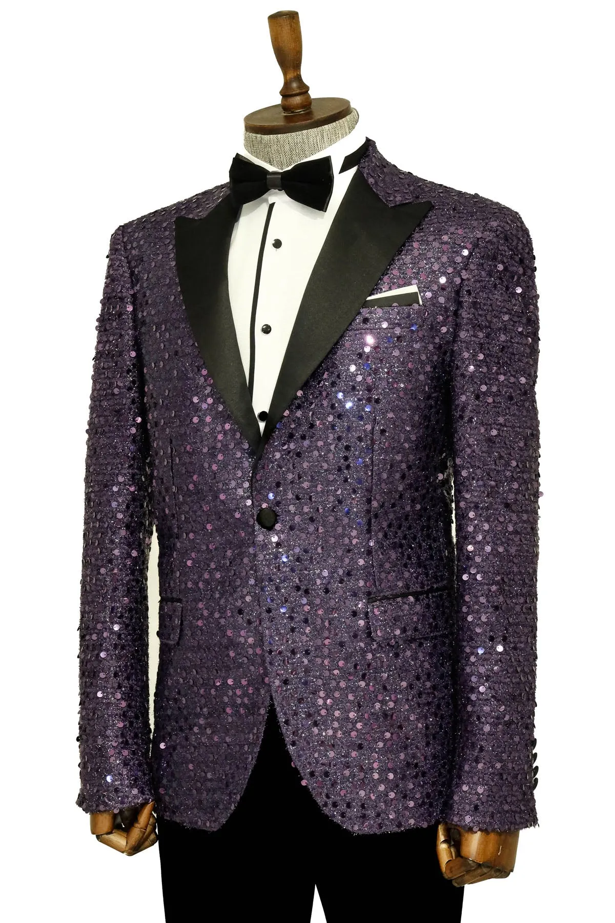 Glitter Pattern Purple Men Prom Blazer - Wessi sold by Wessi product image thumbnail 5