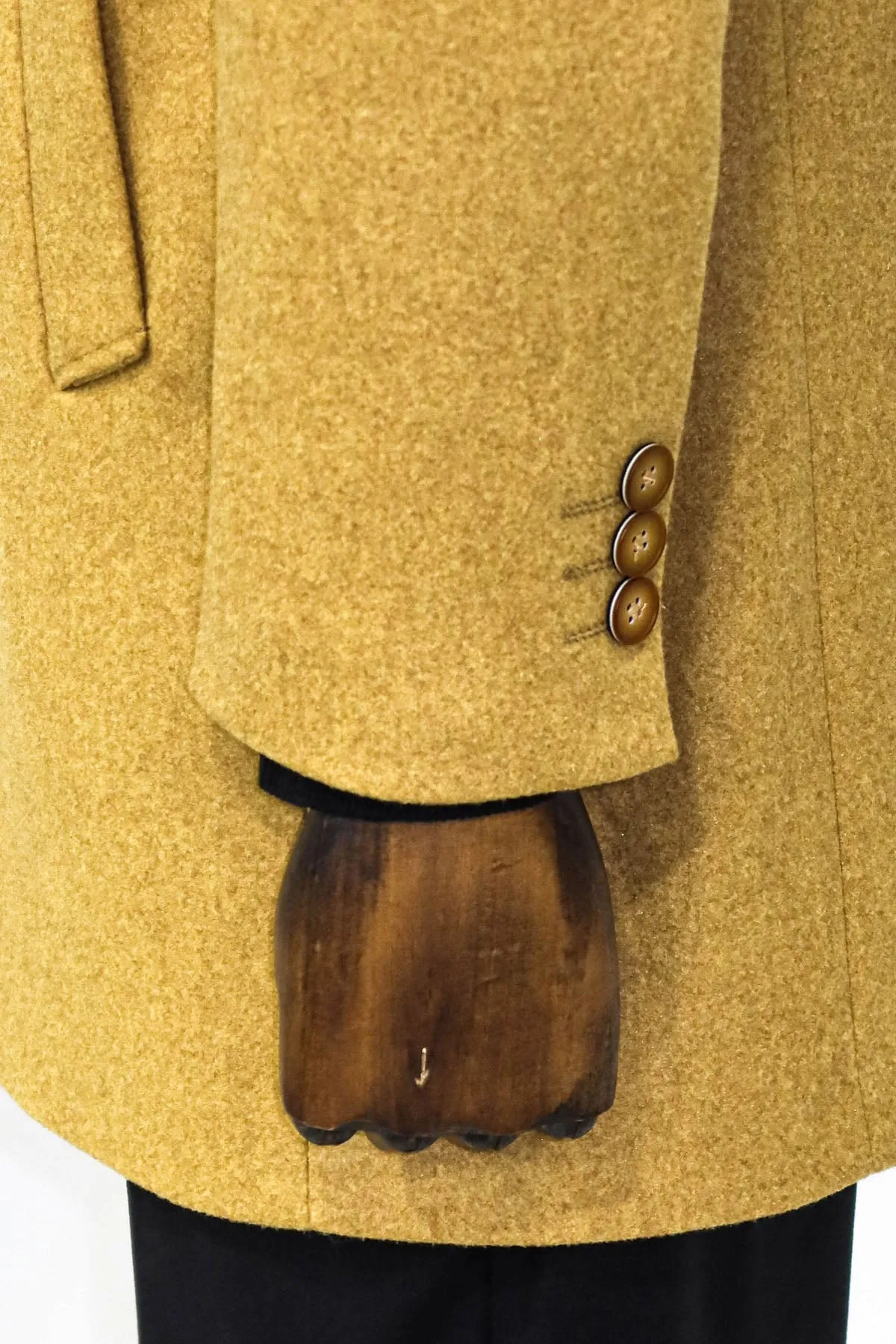 Wide Lapel Wool Mustard Men Coat - Wessi sold by Wessi product image thumbnail 4