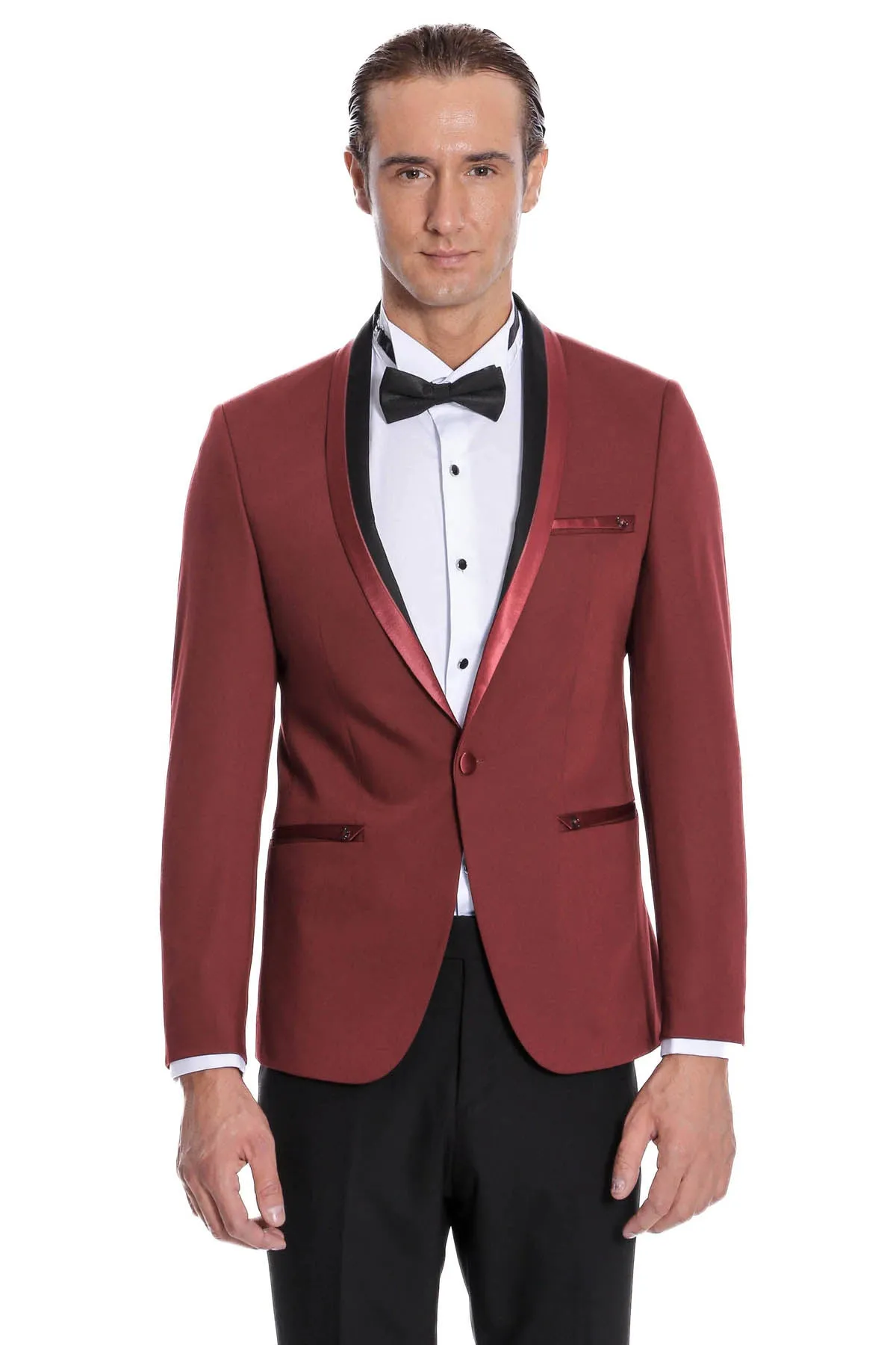 Shawl Lapel Burgundy Tuxedo Suit | Wessi sold by Wessi product image thumbnail 3
