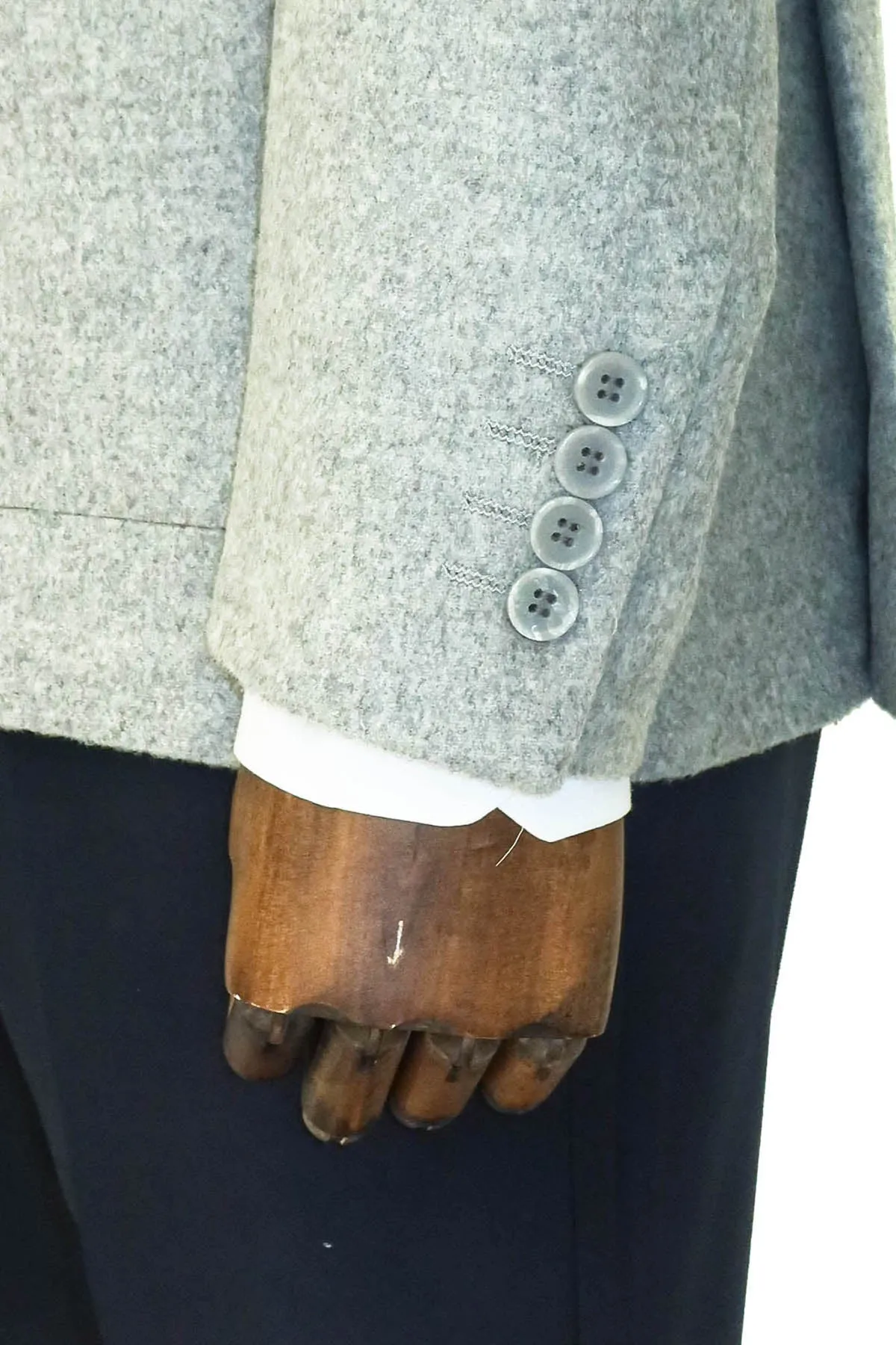 Slim Fit Plain Wide Lapel Grey Men Wool Blazer - Wessi sold by Wessi product image thumbnail 3