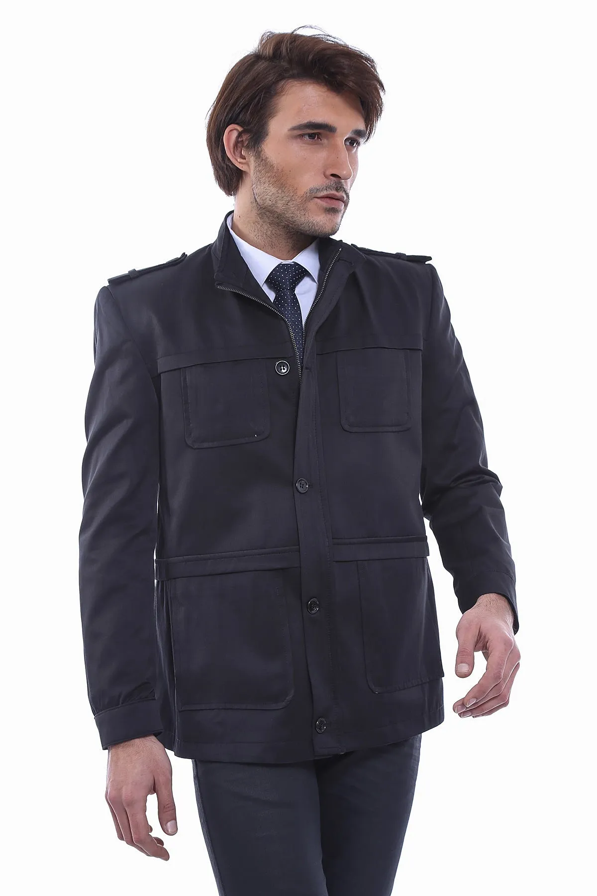 Plain Black Men Short Coat - Wessi sold by Wessi product image thumbnail 4