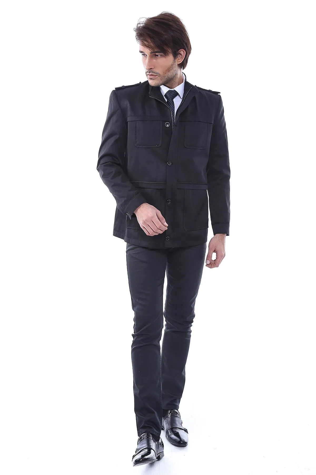 Plain Black Men Short Coat - Wessi sold by Wessi product image thumbnail 5