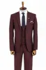 Burgundy Slim Fit Men's Suit with Vest | Wessi sold by Wessi