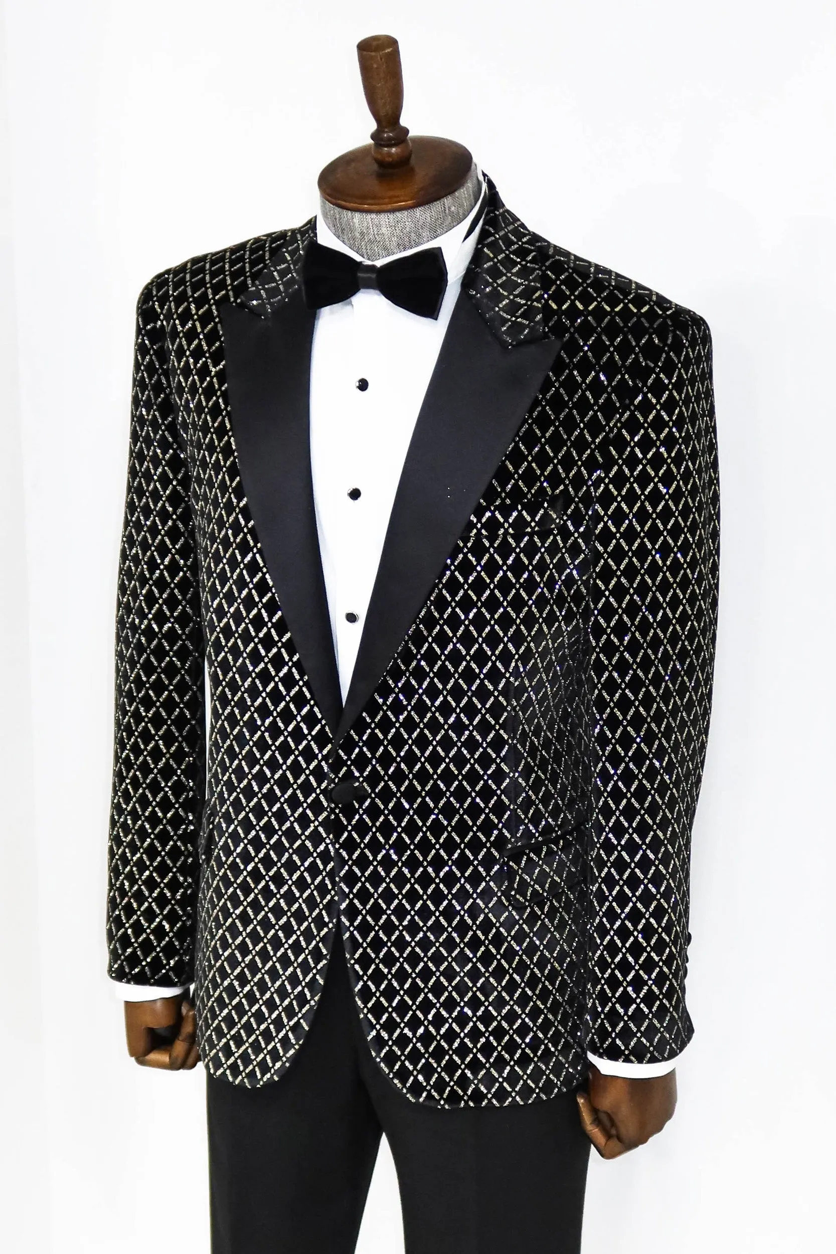 Black Patterned Over Black Men Prom Blazer - Wessi sold by Wessi product image thumbnail 5
