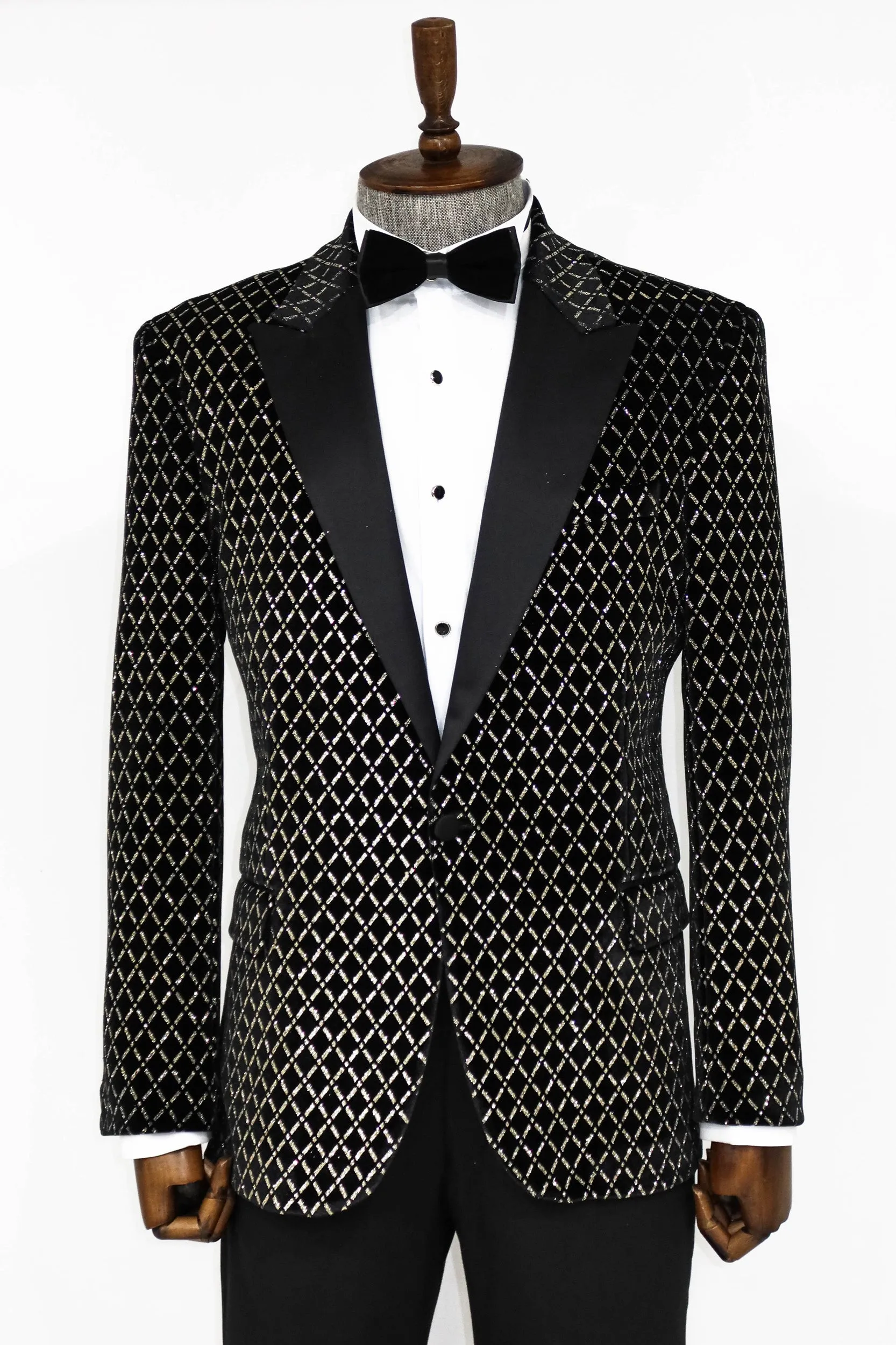 Black Patterned Over Black Men Prom Blazer - Wessi sold by Wessi product image thumbnail 4