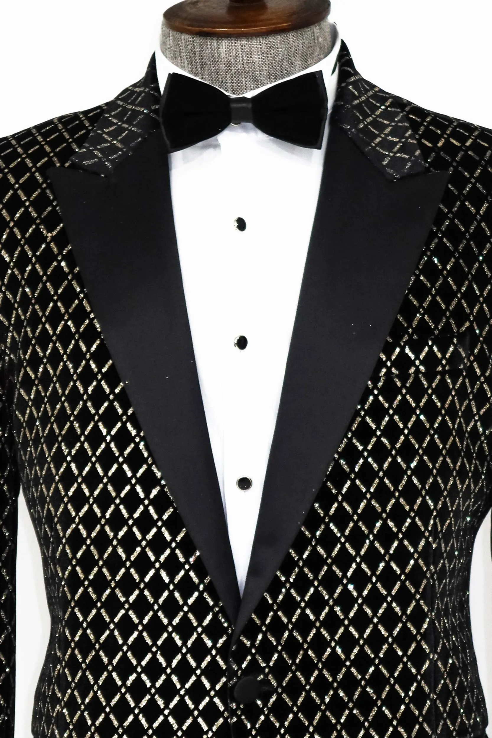 Black Patterned Over Black Men Prom Blazer - Wessi sold by Wessi product image thumbnail 2
