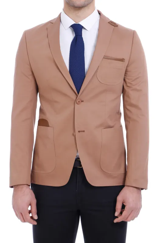 Double Buttons Mono Lapel Bag Pocket Beige Jacket-Wessi sold by Wessi