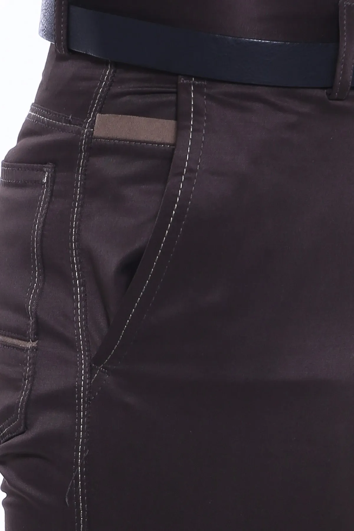 Canvas Pockets Cotton Dark Brown Men Pants - Wessi sold by Wessi product image thumbnail 2