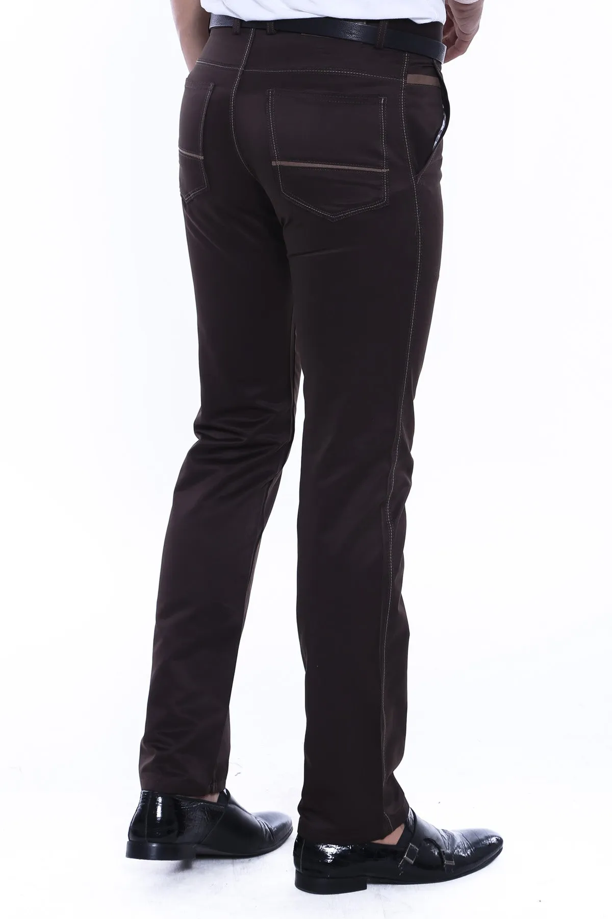 Canvas Pockets Cotton Dark Brown Men Pants - Wessi sold by Wessi product image thumbnail 4