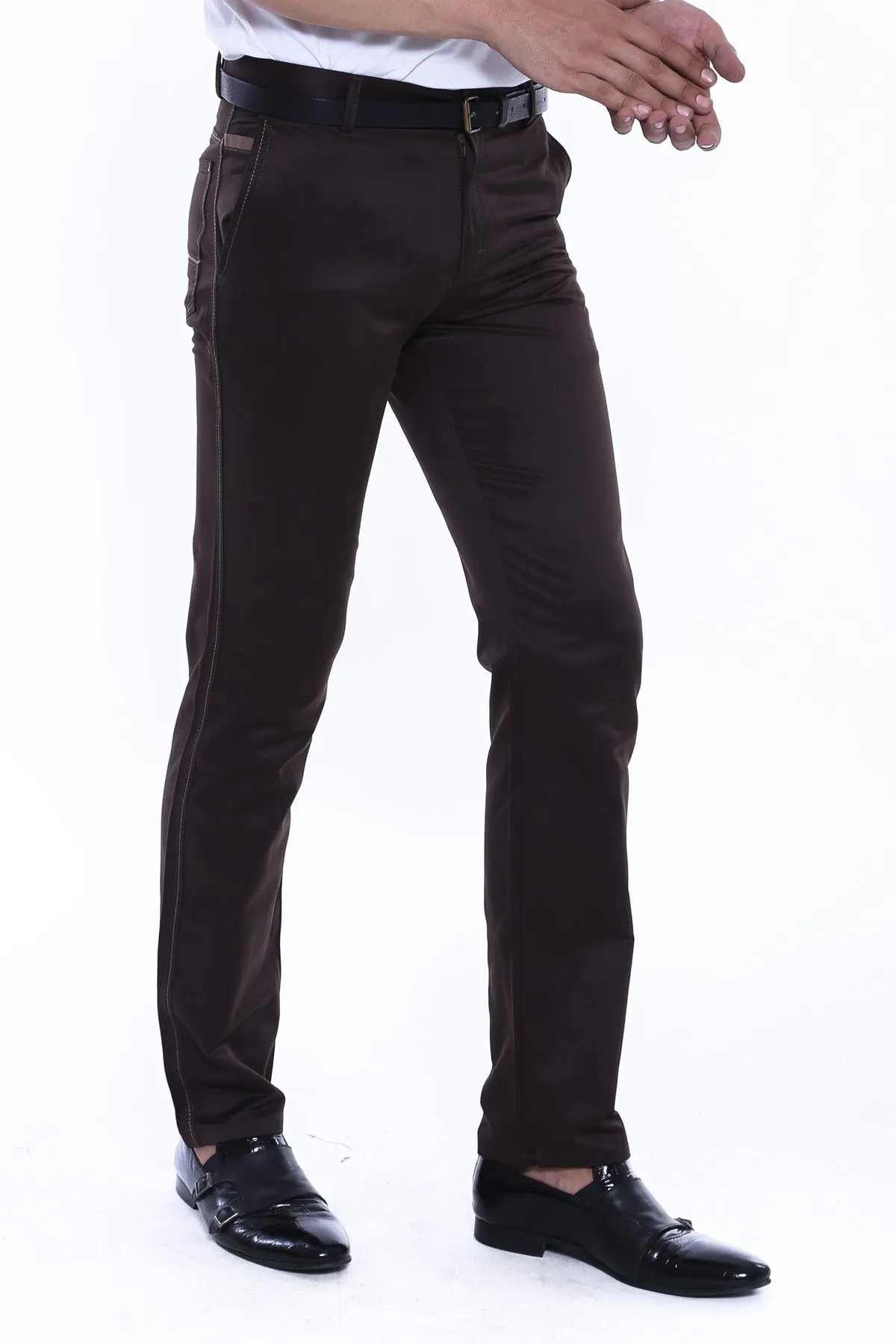 Canvas Pockets Cotton Dark Brown Men Pants - Wessi sold by Wessi product image thumbnail 3