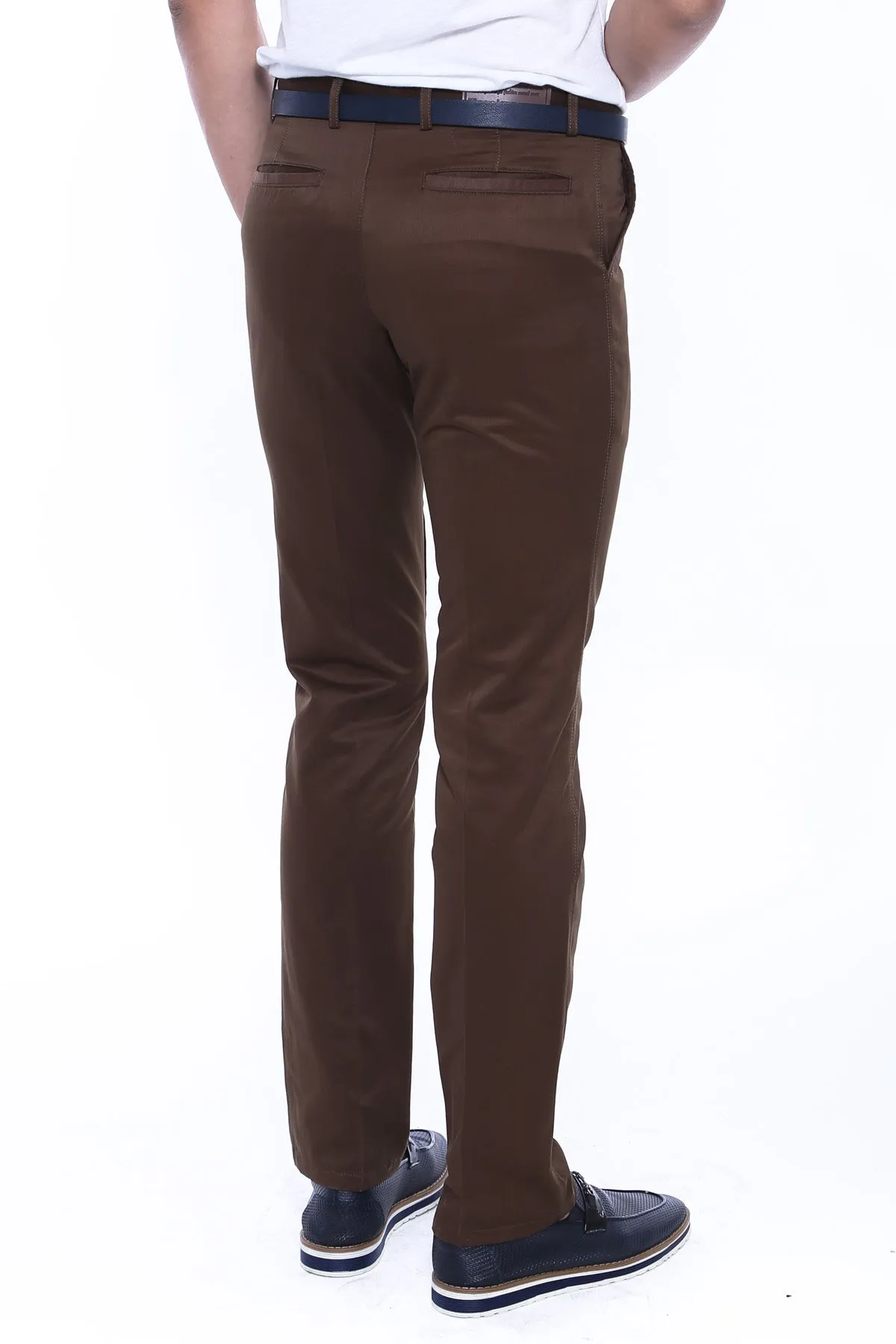 Slim Fit 5 Pockets Suede Brown Men Pants sold by Wessi product image thumbnail 3